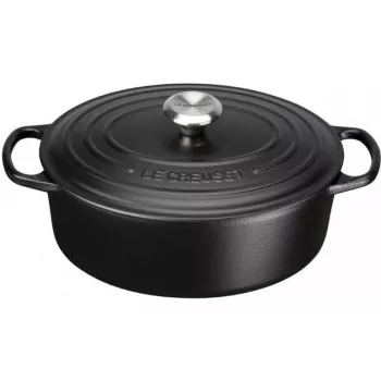 Le Creuset Signature ovalus kepimo indas 31 cm juodas emaliuotas ketus (4.7L)
