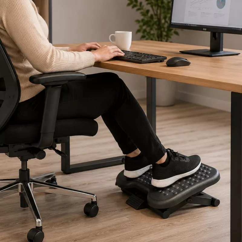 LEAN reguliuojamas ergonomiškas biuro pakojis su 3 masažo iškilimų lygiais, juodas