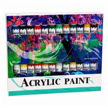 LEAN Meninio akrilo dažų rinkinys 24 spalvos 12 ml