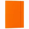 LEAN kartoninis aplankas su elastine juostele, lakuotas, A4, 300 g/m², oranžinis