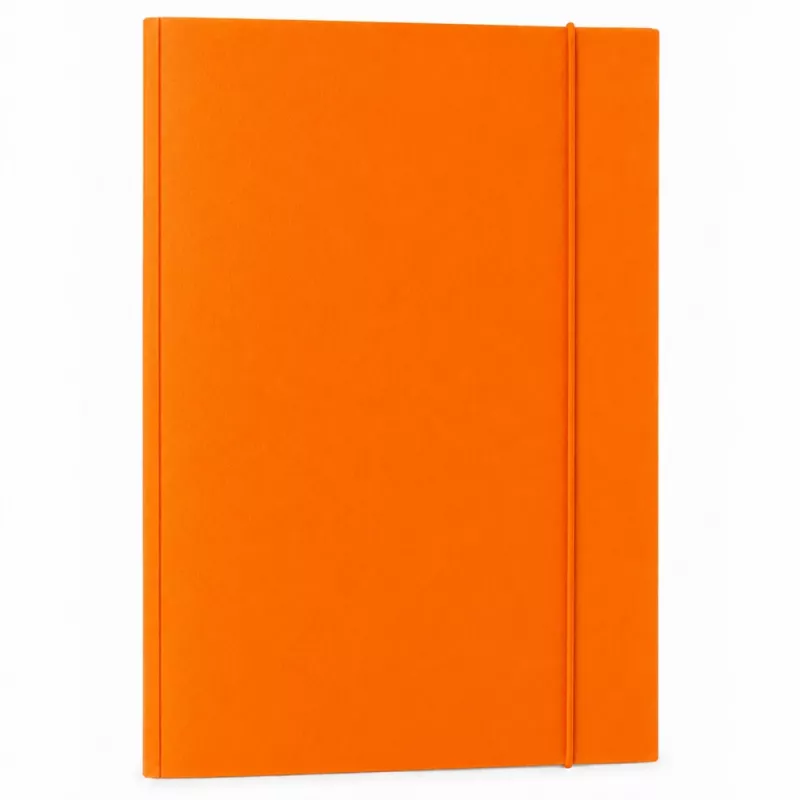LEAN kartoninis aplankas su elastine juostele, lakuotas, A4, 300 g/m², oranžinis