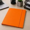 LEAN kartoninis aplankas su elastine juostele, lakuotas, A4, 300 g/m², oranžinis
