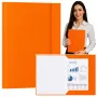 LEAN kartoninis aplankas su elastine juostele, lakuotas, A4, 300 g/m², oranžinis