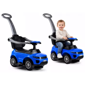LEAN CARS 614W Vaikiškas automobilis stumiamas su tėvų rankena - mėlyna