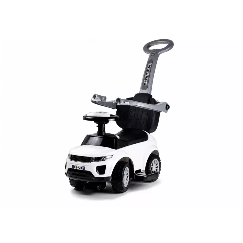 LEAN CARS 614W Vaikiškas automobilis su tėvų rankena - Baltas