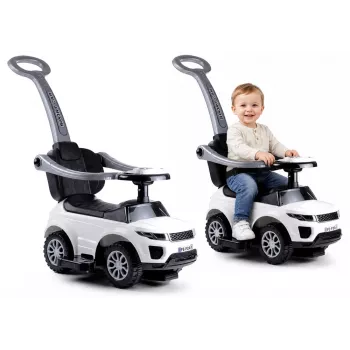 LEAN CARS 614W Vaikiškas automobilis su tėvų rankena - Baltas