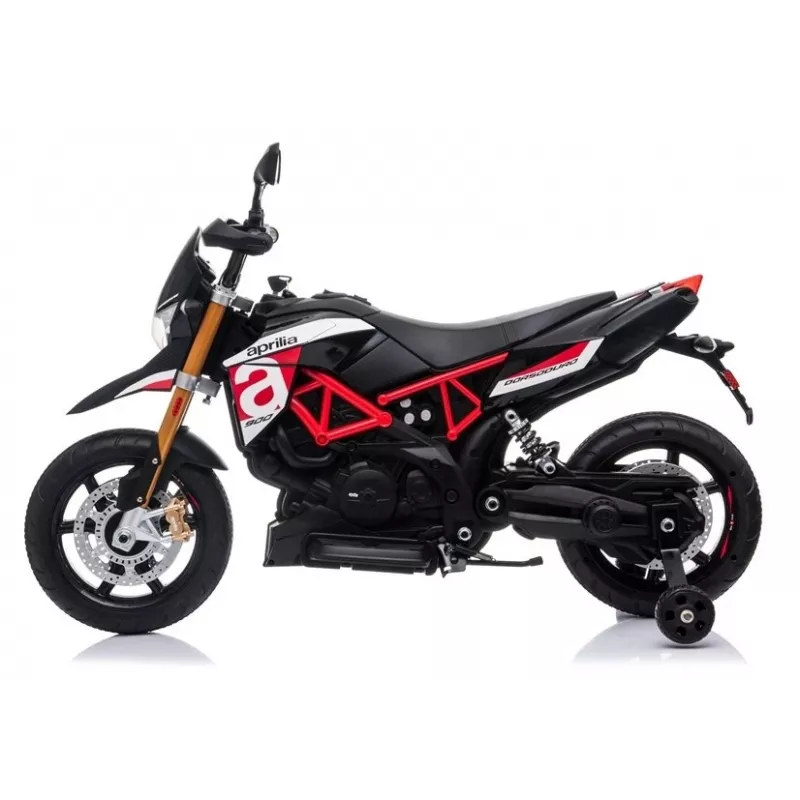 LEAN CARS Aprilia A007 Electric Ride On Motorbike Black & Red