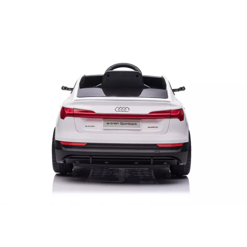 LEAN CARS Audi E-Tron elektrinis automobilis vaikams baltas QLS-6688 su LED žibintais ir MP3 grotuvu