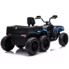 LEAN CARS Battery-Operated Quad ATV 6 Wheels With Trailer JC606 24V 4x4 Blue