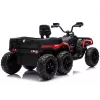 LEAN CARS Baterijomis varomas keturratis ATV 6 ratai su priekaba JC606 24V 4x4 Raudonas