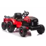 LEAN CARS Battery Operated Tractor with Trailer Red 24V