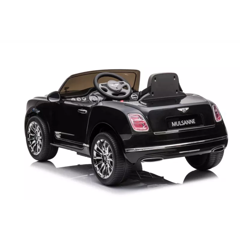 LEAN CARS Bentley Mulsanne elektrinis automobilis vaikams su akumuliatoriumi, 12V, blizgiai juodas, nuotolinio valdymo pultas, MP3, LED žibintai, EVA ratai, 3-6 metams, max 30 kg