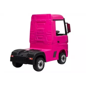 LEAN CARS Battery-Powered Car Mercedes Actros Truck Pink 4x4 with MP3 LED Pilot