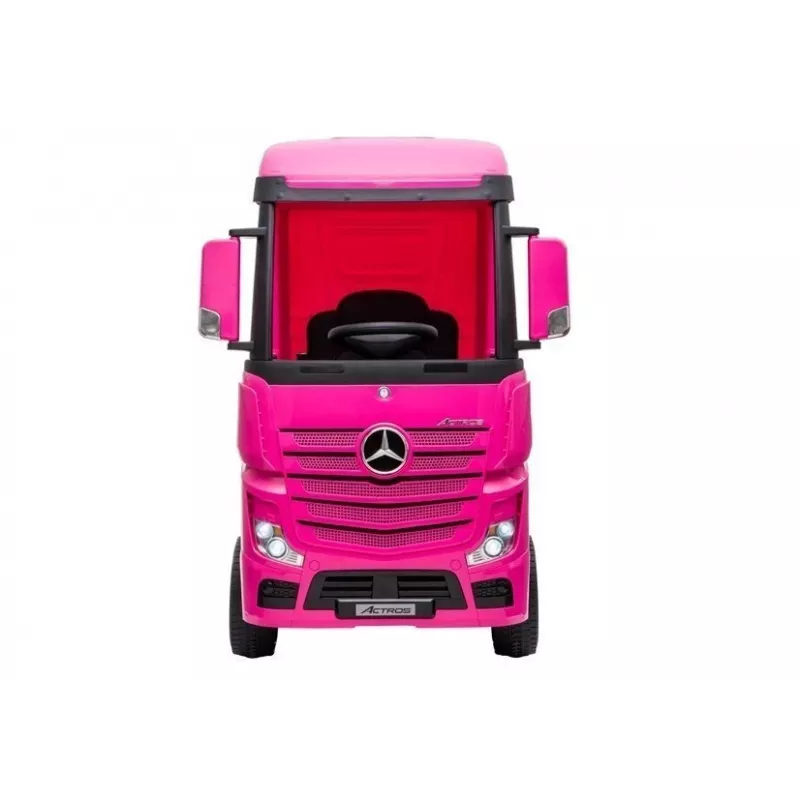 LEAN CARS Battery-Powered Car Mercedes Actros Truck Pink 4x4 with MP3 LED Pilot