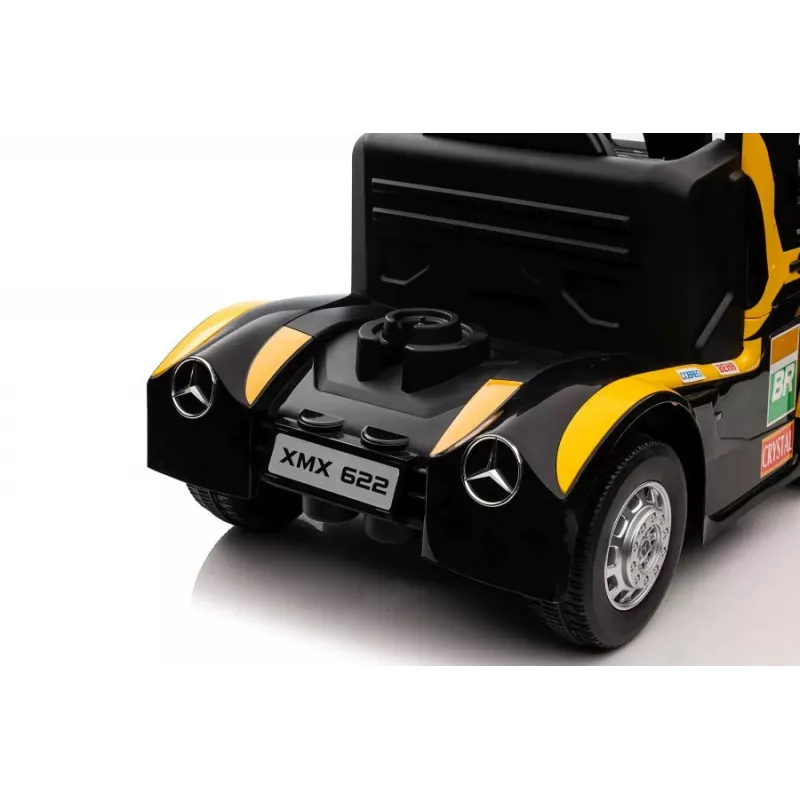LEAN CARS Battery-Powered Truck Mercedes XMX622 Yellow LED Lights
