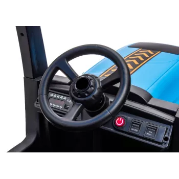 LEAN CARS Baterinis traktorius A011 24V Mėlynas – Važinėjamas žaislas su 2x200W varikliais, Nuotolinio valdymo pulteliu, LED lemputėmis, Bluetooth