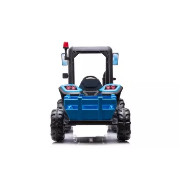 LEAN CARS Battery Tractor BLT-206 Blue 12V važiuojamas traktorius su priekaba ir nuotolinio valdymo pulteliu