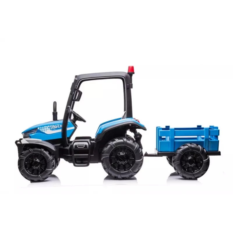 LEAN CARS Battery Tractor BLT-206 Blue 12V važiuojamas traktorius su priekaba ir nuotolinio valdymo pulteliu