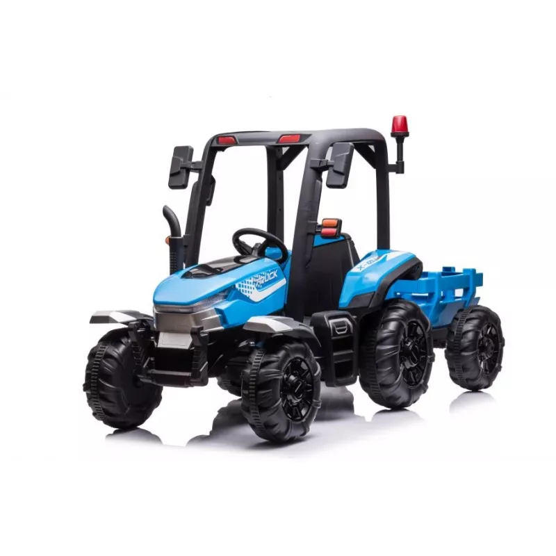 LEAN CARS Battery Tractor BLT-206 Blue 12V važiuojamas traktorius su priekaba ir nuotolinio valdymo pulteliu