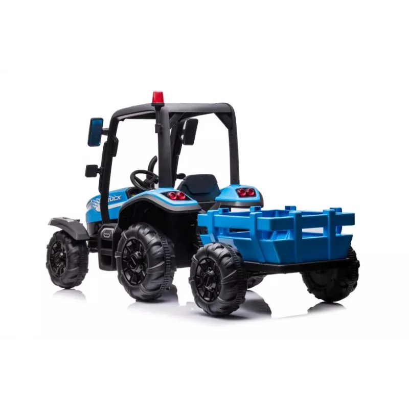 LEAN CARS Battery Tractor BLT-206 Blue 12V važiuojamas traktorius su priekaba ir nuotolinio valdymo pulteliu