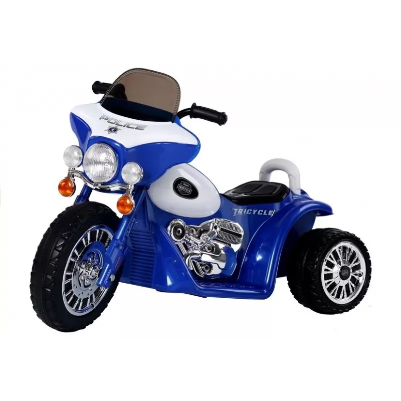 LEAN CARS Blue Electric Ride On Motorcycle JT568 Police for Children LED