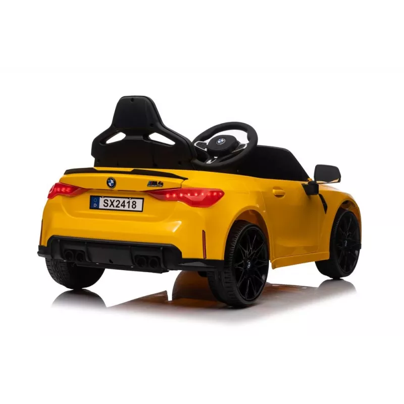 LEAN CARS elektrinis vaikiškas automobilis BMW M4 geltonas