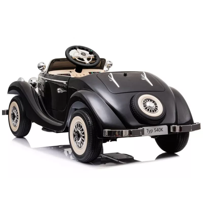 LEAN CARS elektrinis vaikiškas automobilis Mercedes 540K Classic Premium LED šviesos MP3 juodas