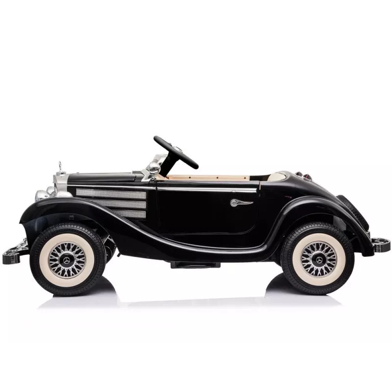 LEAN CARS elektrinis vaikiškas automobilis Mercedes 540K Classic Premium LED šviesos MP3 juodas