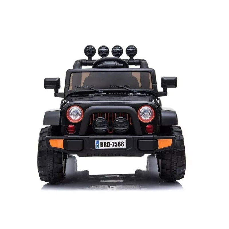 LEAN CARS Electric Ride-On Jeep BRD-7588 su LED žibintais, MP3, nuotolinio valdymo pultu, juodas 4x4