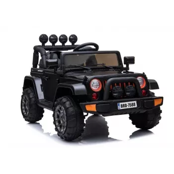LEAN CARS Electric Ride-On Jeep BRD-7588 su LED žibintais, MP3, nuotolinio valdymo pultu, juodas 4x4