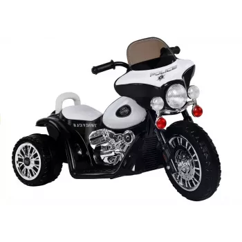 LEAN CARS Electric Ride On Motorcycle JT568 Police for Children LED Light Black