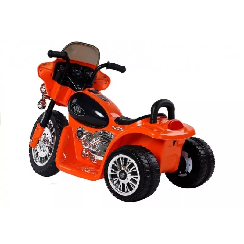 LEAN CARS Electric Ride On Motorcycle JT568 Police Orange LED