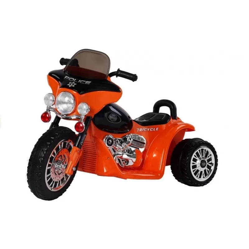 LEAN CARS Electric Ride On Motorcycle JT568 Police Orange LED