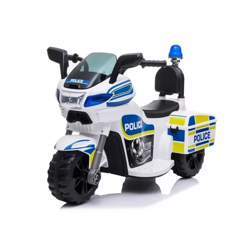 LEAN CARS Electric Ride-On Police Motorbike TR1912 White