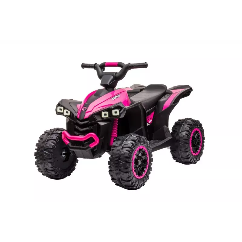 LEAN CARS elektrinis keturratis HL568 rožinis – 12V 2x30W vaikų ATV su muzika, LED lemputėmis, 30 kg talpa