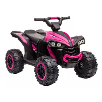 LEAN CARS elektrinis keturratis HL568 rožinis – 12V 2x30W vaikų ATV su muzika, LED lemputėmis, 30 kg talpa