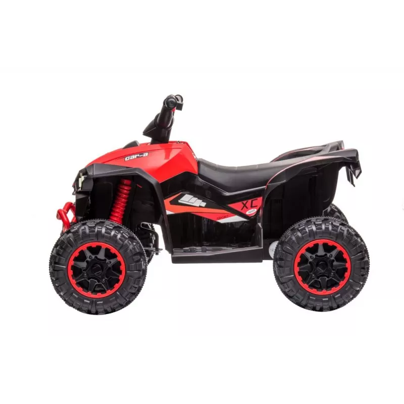 LEAN CARS elektrinis keturratis HL568 raudonas 6V baterija vaikams ATV su LED šviesomis ir muzika