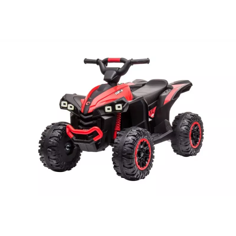 LEAN CARS elektrinis keturratis HL568 raudonas 6V baterija vaikams ATV su LED šviesomis ir muzika