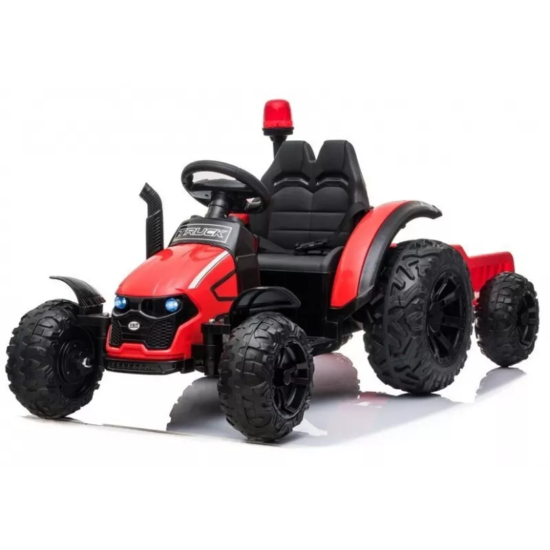 LEAN CARS Electric Ride On Tractor HZB-200 with Trailer Red
