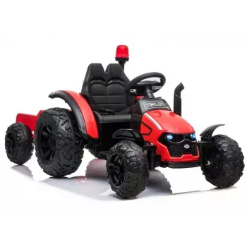 LEAN CARS Electric Ride On Tractor HZB-200 with Trailer Red