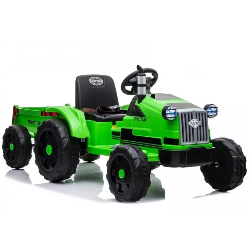 LEAN CARS Electric Ride-On Tractor with Trailer CH9959 Green