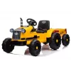 LEAN CARS elektrinis traktorius su priekaba CH9959 LED šviesomis, radiju, geltonas