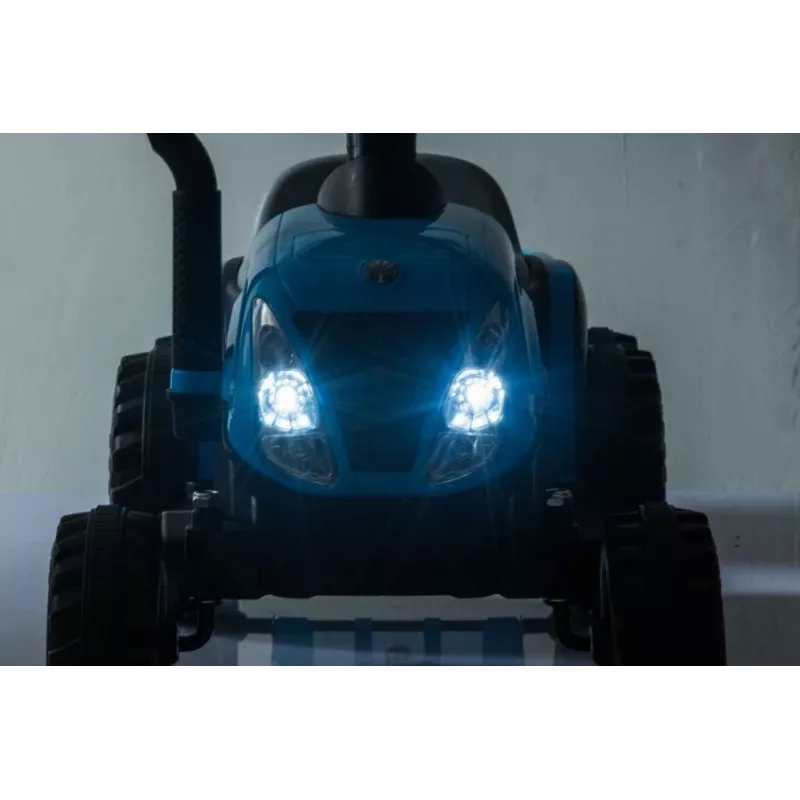 LEAN CARS elektrinis traktorius su priekaba A009 mėlynas - 12V važiuojamas, 2x35W, nuotolinis valdymas