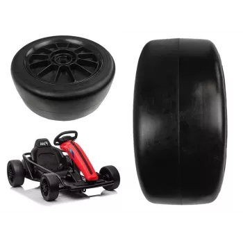 LEAN CARS priekinis ratas Gokart SX1968 - 220 mm EVA putų padanga, ABS ratlankis, juoda
