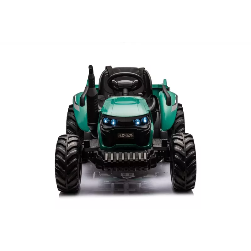 LEAN CARS HC-306 Battery Operated Tractor With Trailer Dark Green 24V
