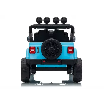 LEAN CARS Jeep Rubicon DK-JWR558 24V Šviesiai mėlynas elektrinis automobilis su nuotolinio valdymo pultu tėvams