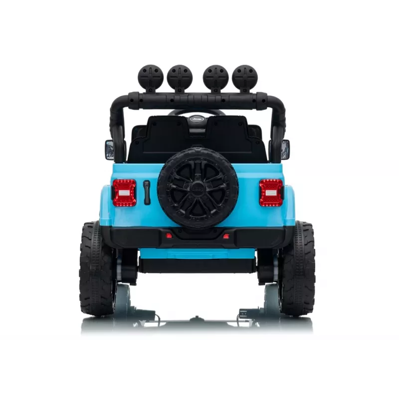 LEAN CARS Jeep Rubicon DK-JWR558 24V Šviesiai mėlynas elektrinis automobilis su nuotolinio valdymo pultu tėvams
