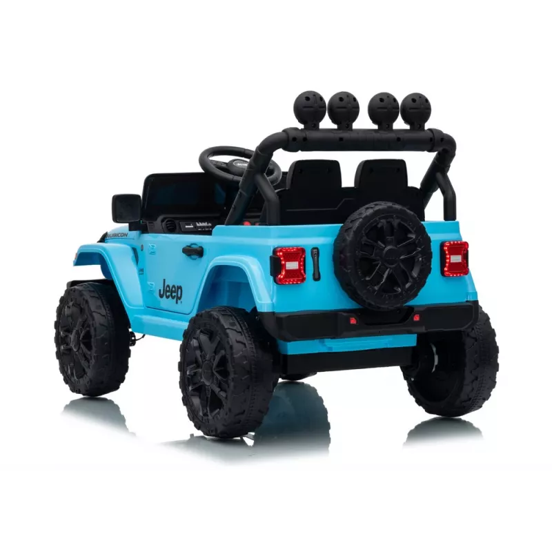 LEAN CARS Jeep Rubicon DK-JWR558 24V Šviesiai mėlynas elektrinis automobilis su nuotolinio valdymo pultu tėvams
