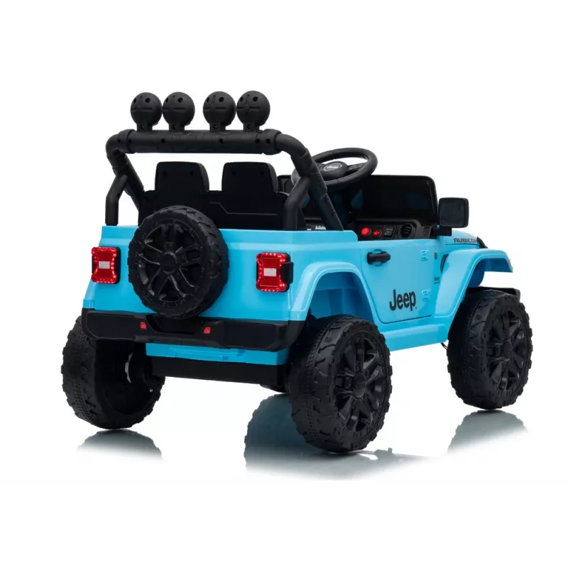 LEAN CARS Jeep Rubicon DK-JWR558 24V Šviesiai mėlynas elektrinis automobilis su nuotolinio valdymo pultu tėvams
