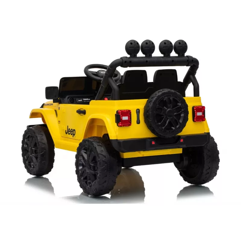 LEAN CARS Jeep Rubicon DK-JWR558 24V Geltonas Baterija varoma važinėjama transporto priemonė su nuotolinio valdymo pulteliu